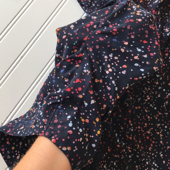 Anthropologie Maeve splatter top blue yellow red - Picture 10 of 10